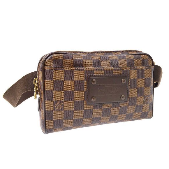 LOUIS VUITTON Brooklyn Bum Bag Waist Pouch Purse Damier Ebene - Picture 1 of 10